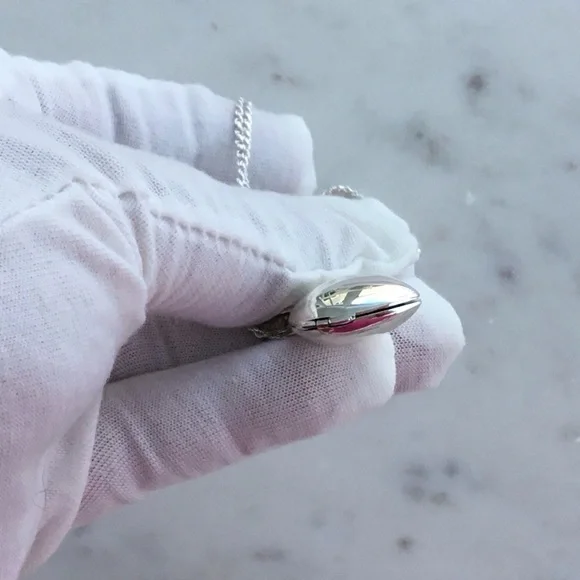 Sterling Silver Puffed Heart Locket Necklace - Picture 16 of 16